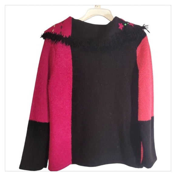 Vintage Tanjay Patchwork Embroidered Floral Cardigan Boho Art Sweater S - Picture 4 of 11